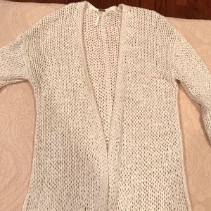 Free People off white long cardigan Sz S